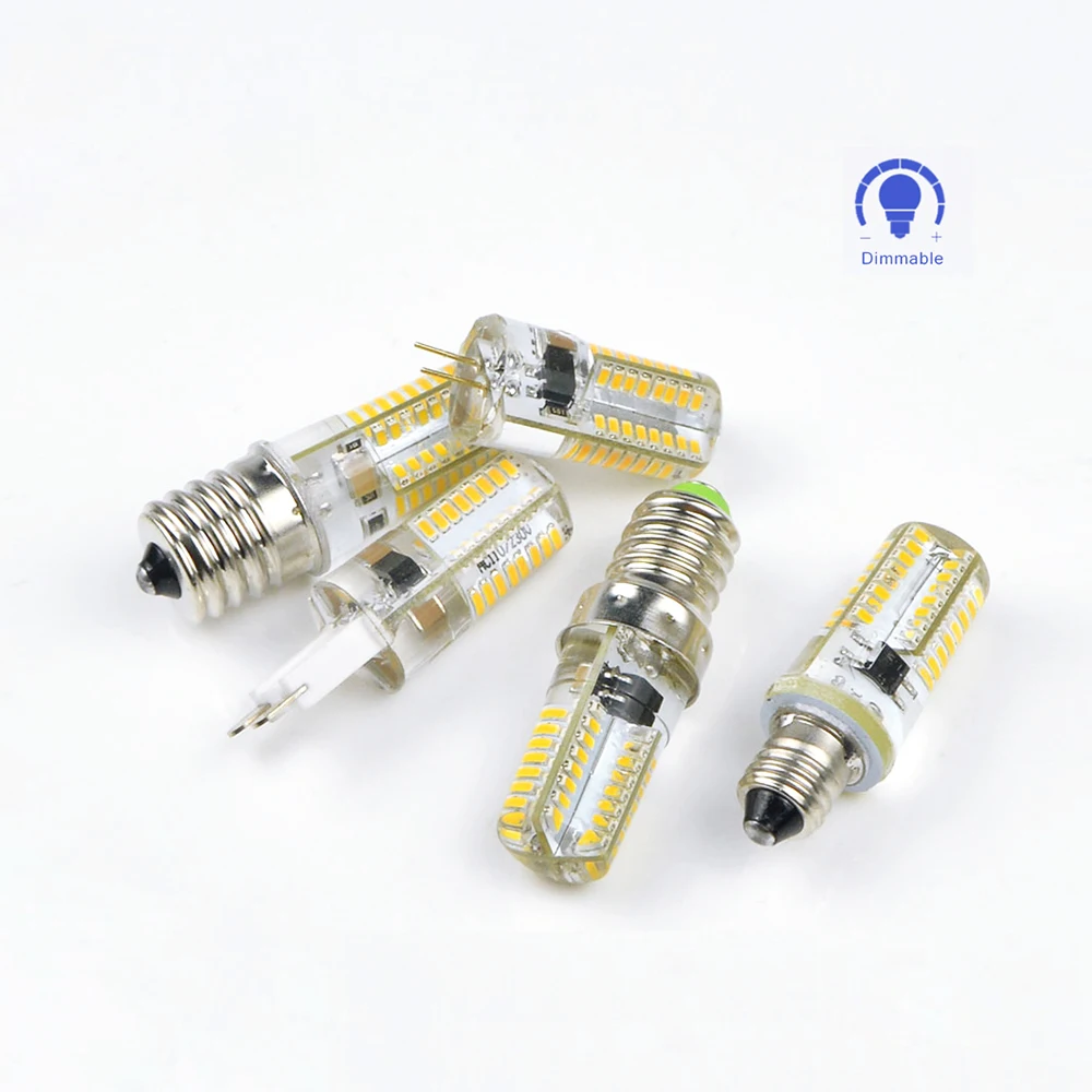 

Dimmable G9 G4 E11 E12 E14 E17 LED lamp 110 220V 64LEDs Corn Bulb For Crystal Chandelier Candle Spotlight Replace Halogen light