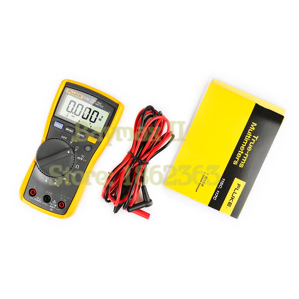 Fluke 115C 6000 число истинных среднеквадратичных значений переменного/постоянного тока Напряжение тока мультиметр с тестом емкости до 9999 мкФ