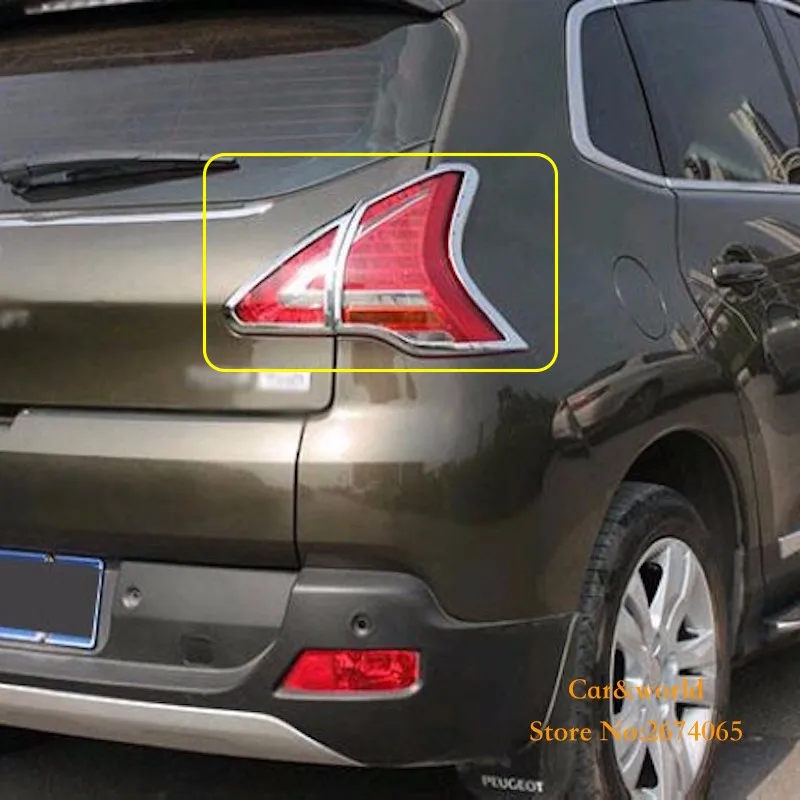 

ABS Chrome for Peugeot 3008 2013 2014 2015 tail lamp cover decoration Rear Lamp Headlights light Cover trim 4pcs/set car-styling