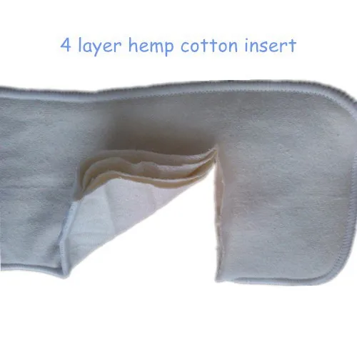 

Free Shipping 50pcs/Lot Washable Reusable Baby Cloth Diapers Nappy Inserts Hemp Cotton 4 Layers Cloth Diaper Insert