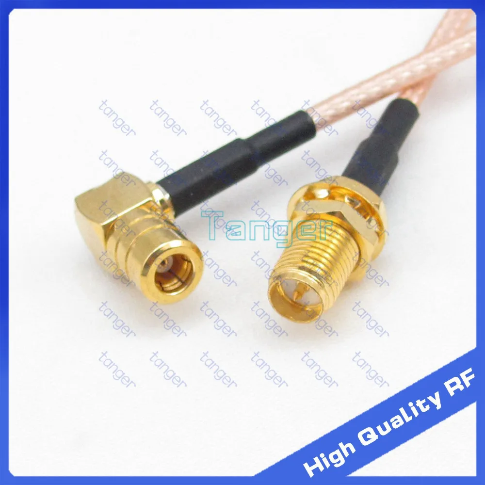 

SMB female jack right angle to RP-SMA female connector straight with 8" 20cm 8inch RF RG316 RF Coaxial Pigtail Low Loss cable