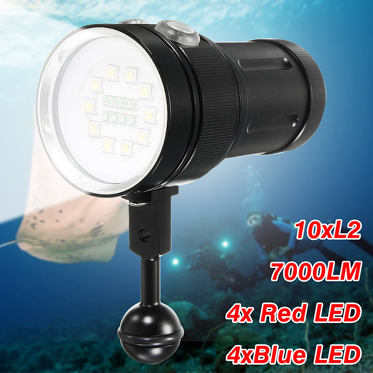 

Smuxi 20000 LM Waterproof Diving 18650 Flashlight Protable Super Bright Underwater Torch For Diving Photographing Video Torches