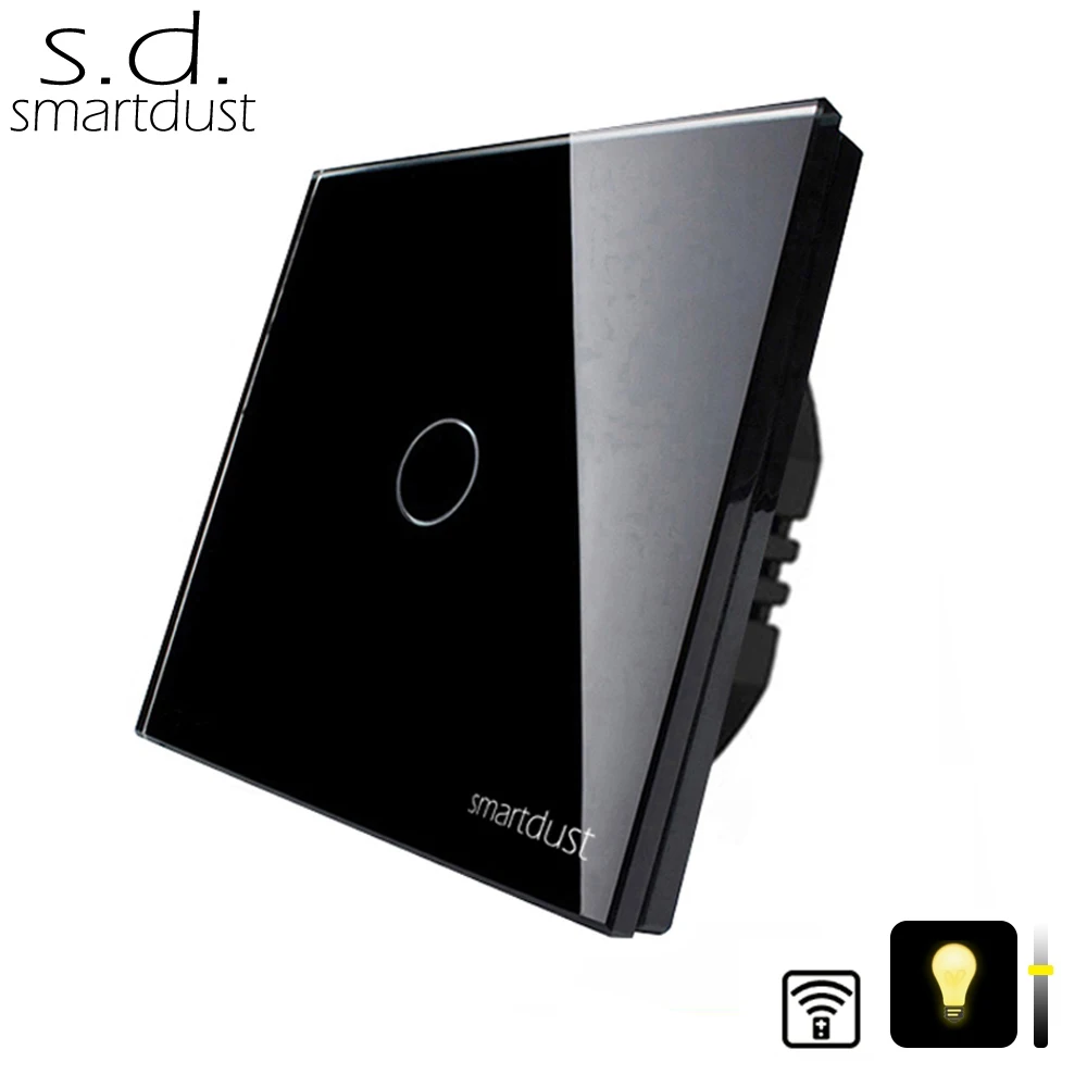 

Smartdust 1 Gang 1 Way EU Standard Switch, Remote and Dimmer function Wall Light Switch With Mini Remote Controller