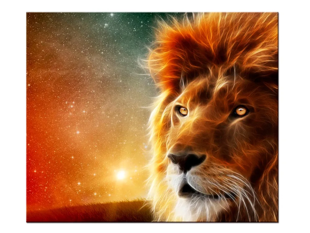 Abstract lion head print wall decor Minimalist Art Canvas Poster Print