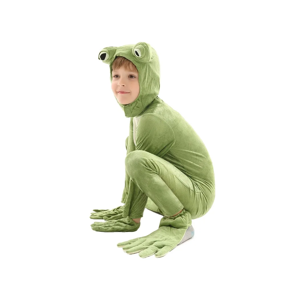 Kids Animals Frog Pajamas Clever Blue Frog Costume Jumpsuit Child Halloween Children's Day Gift Age of 3-7 Kids Animals Frog Pajamas Clever Blue Frog Costume Jumpsuit Child Halloween Children's Day Gift Age of 3-7