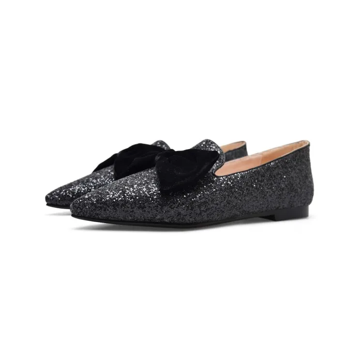 Glitter ef09743 5 Femme Bleu Plat Taille Nouveau ef09742 Initiale Argent 4 10 Pointu Ef09741 Noir Us Magnifique Bout ef09744 Appartements Chaussures Femmes Blanc L'intention PBXq6xHw
