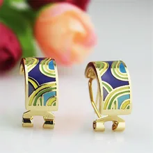 Классическая синяя лента дизайн эмалированные Ювелирные серьги, 1 пар/упак