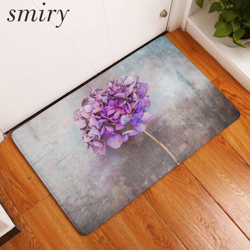 Smiry light thin flannel in front of door mats beautiful purple flower