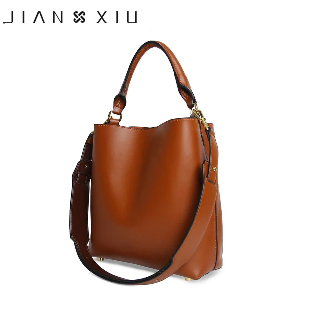 

JIANXIU Brand Fashion Genuine Leather Bag Luxury Handbags Women Bags Designer Handbag Napa Leather Bucket Shoulder Composite Bag