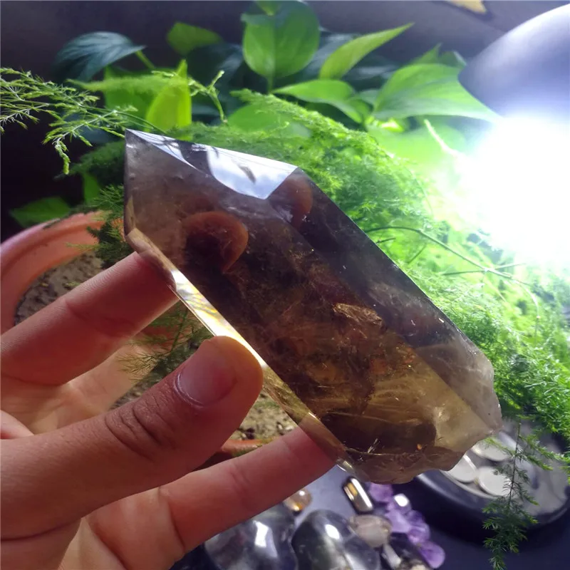 

AA AA00R184 long NATURAL Purple AMETHYST QUARTZ CRYSTAL POINT Healing