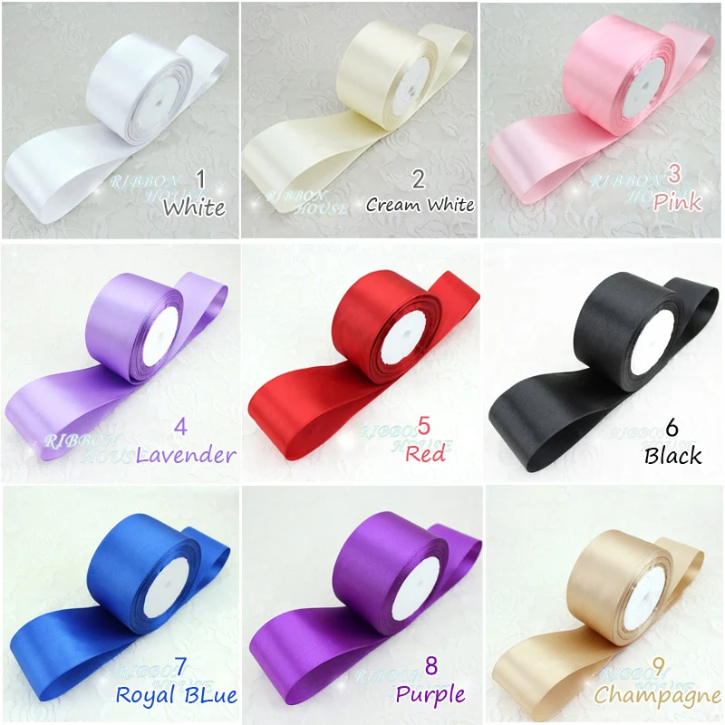 Textstyle Double Edge Satin Ribbon Satin Fabric Ribbon 1/4 Inch 50 Yards  Per Roll (26 Colors)