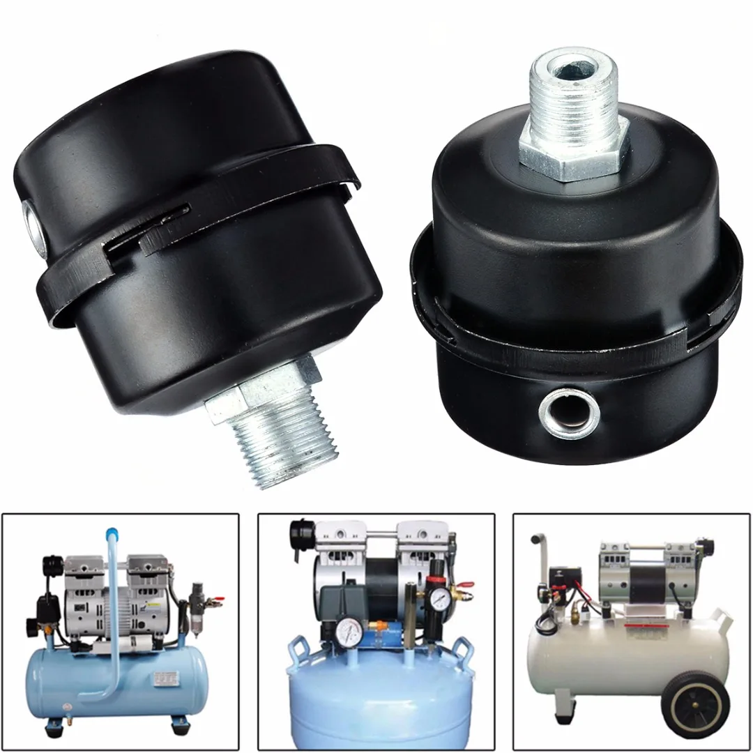 1pc Metal Air Intake Filter Noise Muffler Silencer 5/8" 16mm Thread For Oil-less Air Compressor