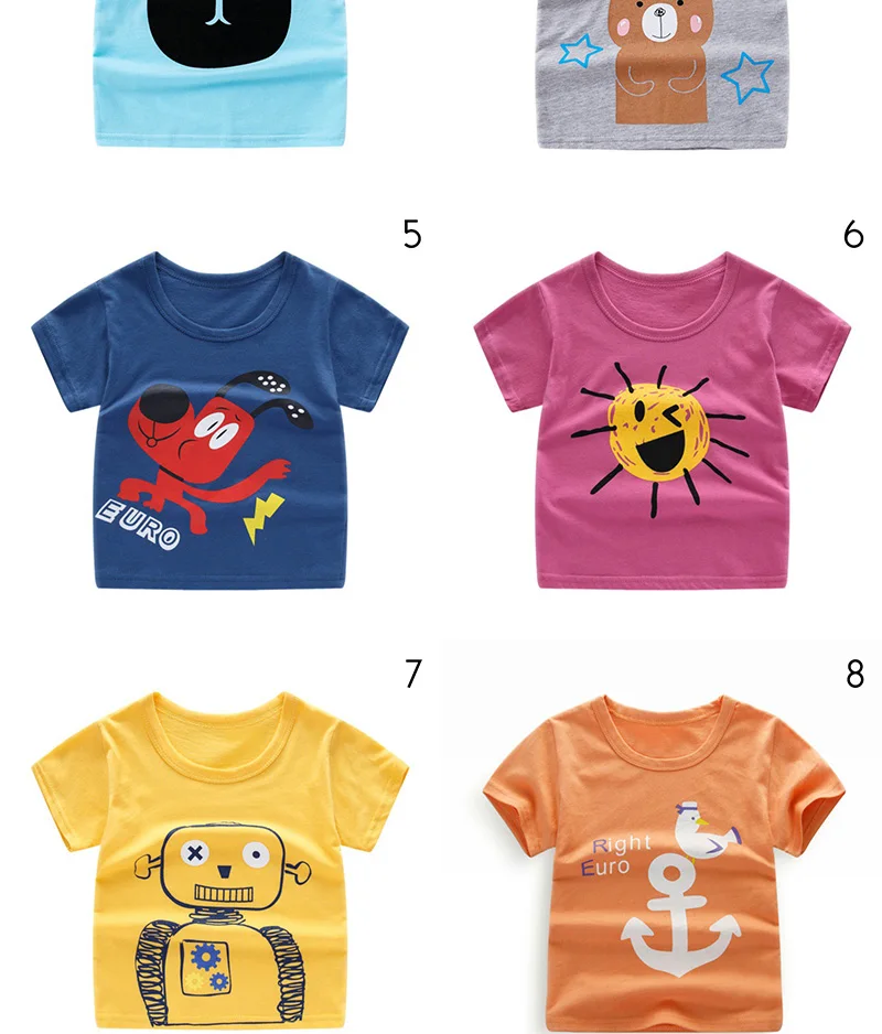 Summer Kids Boys T Shirt Crown Print Short Sleeve Baby Girls T-shirts Cotton Children T-shirt O-neck Tee Top Boy Clothes DX-BS10 children's t shirt sizes by age	