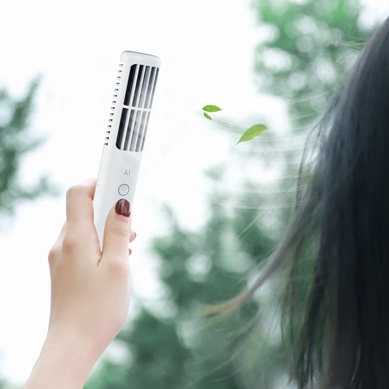 Portable Mini USB Cooling Fan 3 Speed Adjustable Portable Mini Hand Fan Rechargeable USB Leafless Hand-Held Air Cooling Fan