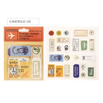 Классические туристические марки наклейки ретро-наклейка для блокнота Мидори путешествия планировщик декоративные наклейки Школьные винтажные канцелярские принадлежности - Цвет: Travel Type B