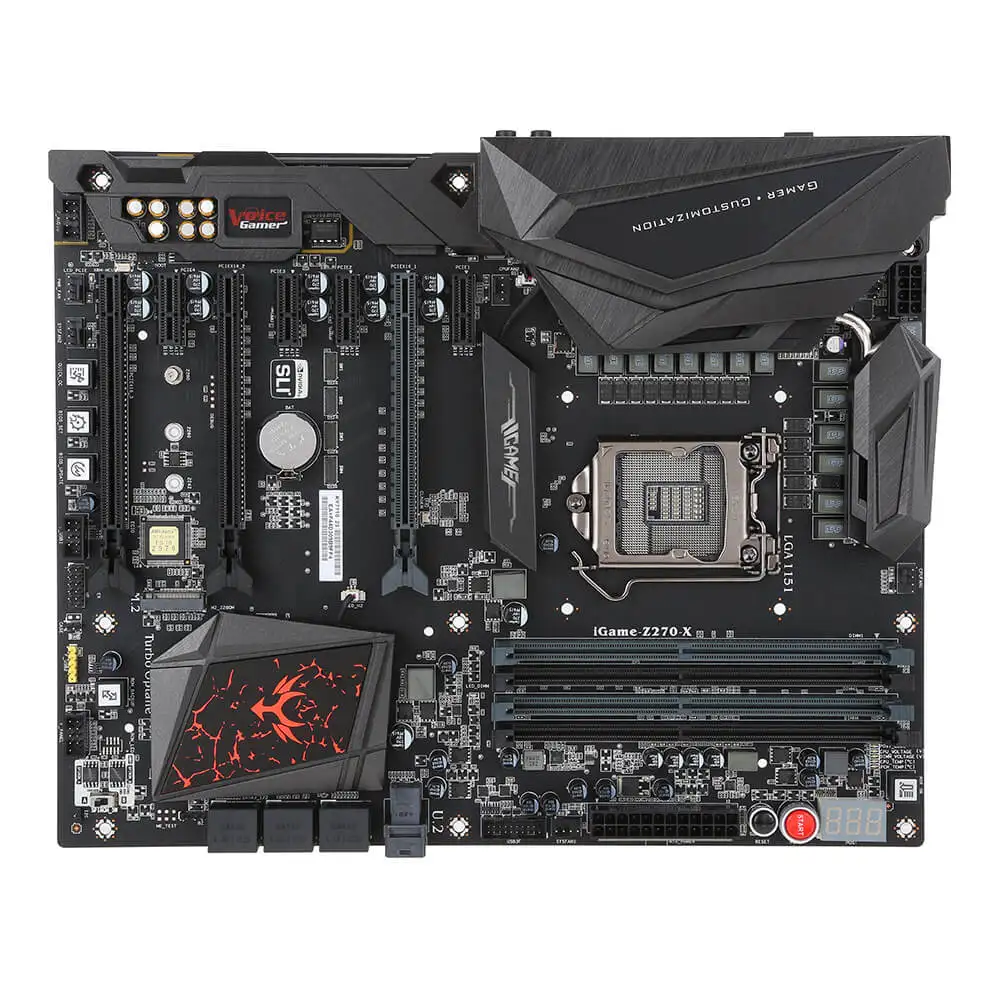 Красочная системная плата iGame Z270 Ymir-X ATX, системная плата LGA1151 DDR4 SATA3 M.2 с двумя портами, поддержка автоматического перезапуска SLI