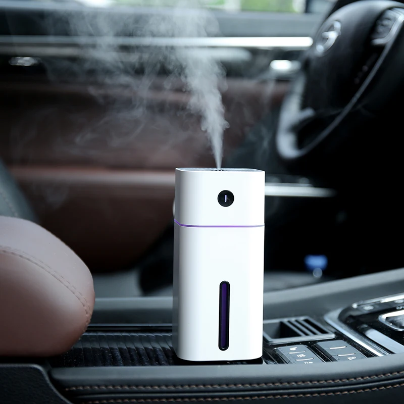 Car air freshener Mini Square D Humidifier Diffuser Ultrasonic USB Portable With LED Light Humidifiers Air Purifier Mist Maker