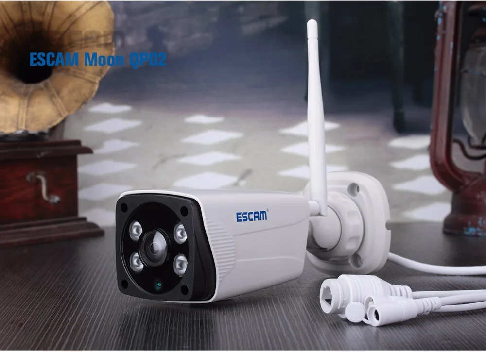 Escam Moon QP02 2MP HD 1080P WIFI Alarm Camera Outdoor Bullet IR-Cut 180 degree Security ip Camera Support Max 64G TF card (20)