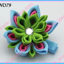 Новые 110 шт " двухслойные цветок канзаши заколки для волос модный бант для волос для девочек клипсы