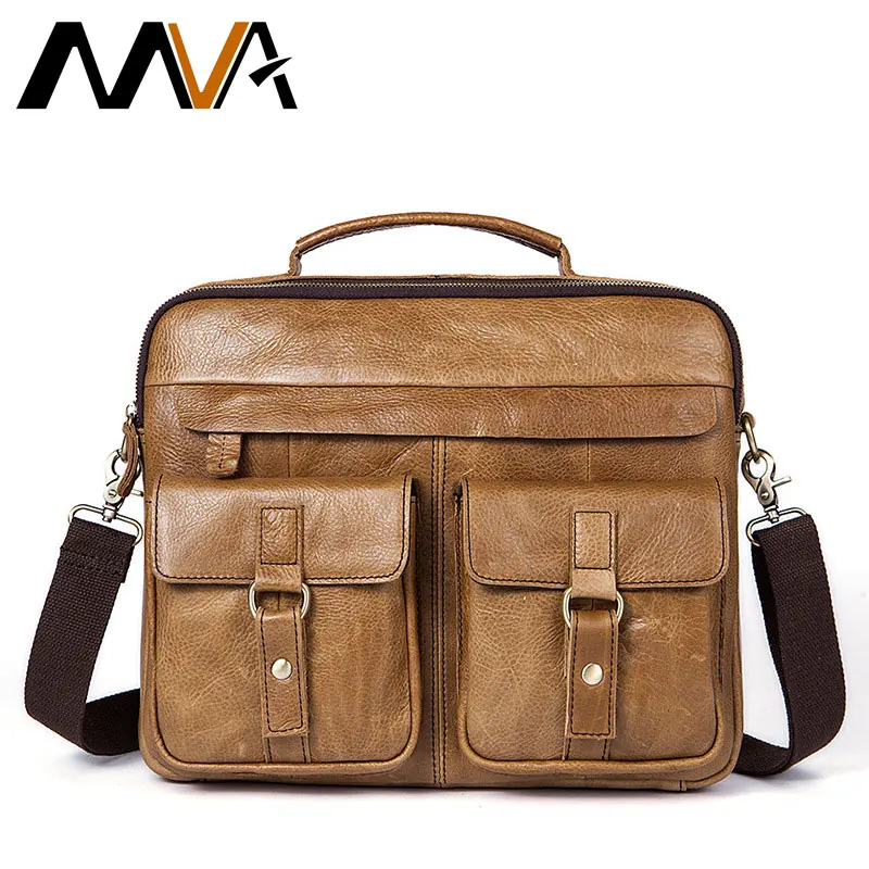 

MVA Genuine Leather Men Crossbody Bags One Shoulder Leather Briefcase Fashion Casual Crossbody Bags For Document Handbags ZZ-23