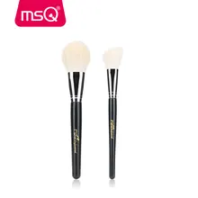 MSQ Professional Makeup Brush Set 2pcs Soft Goat Hair Powder Blush Angled Contour Brush Kit