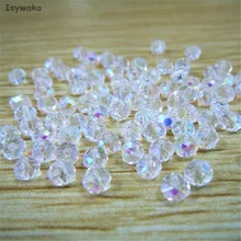 Isywaka Белый AB Цвет 3*4 мм 145 шт Rondelle Австрийские граненые Хрустальные стеклянные бусины Свободные разделители Круглые бусины для изготовления ювелирных изделий