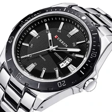 Relógios homens marca de luxo CURREN Relógio de quartzo esporte militar homens completa aço relógios de pulso dive 30 m relógio Ocasional relogio masculino