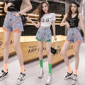 

Make a word shorts wide-legged hot pants of tall waist chic han edition loose joker ins bull-puncher knickers female students