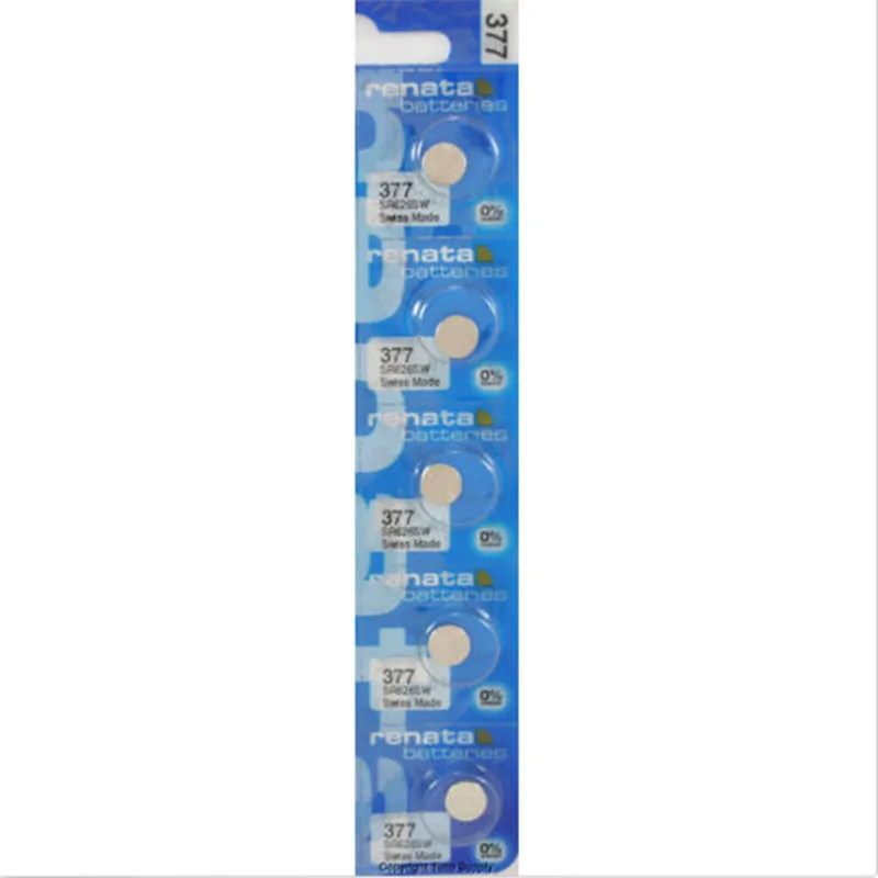

5Pcs/Lot RETAIL Brand New Renata LONG LASTING 377 SR626SW SR626 V377 AG4 Watch Battery Button Coin Cell Swiss Made 100%Original