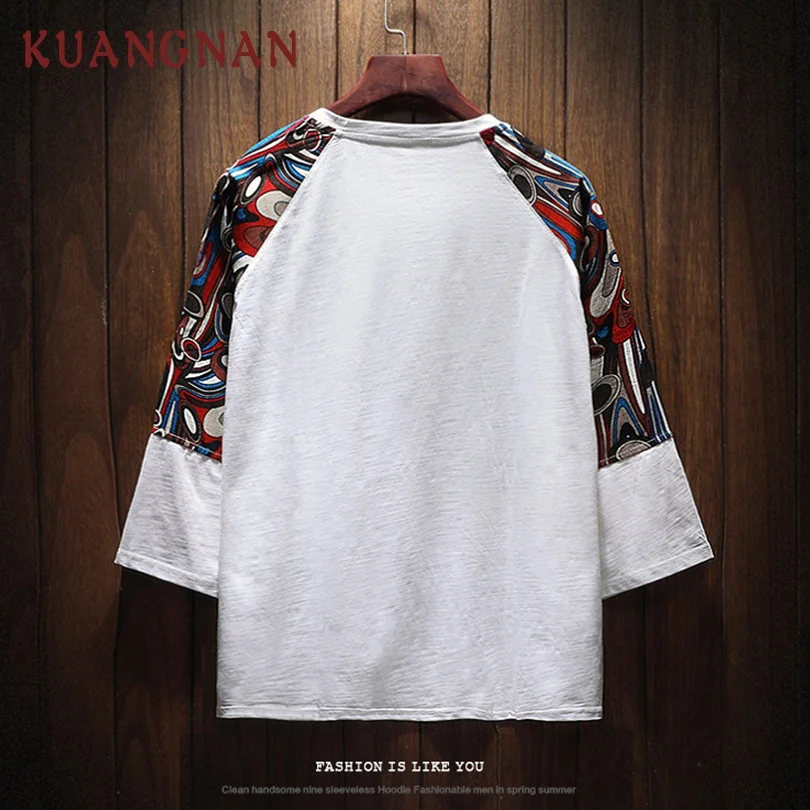 KUANGNAN китайский национальный стиль футболка мужская Harajuku забавная Мужская