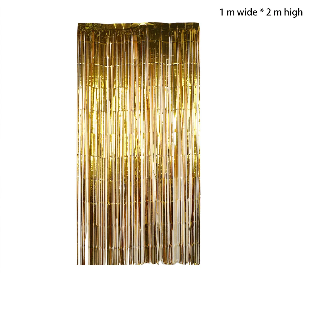 NICEYARD дверь Короткая штора декоративное украшение оконные перегородки для комнаты Flash Line блестящая кисточка - Color: Gold S