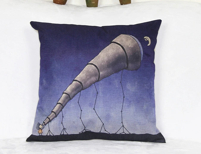 Children'S Education Cartoons Very Large Telescope Full Moon Pillow Massager Decorative Pillows Home Decor Vintage Style Art | Дом и сад