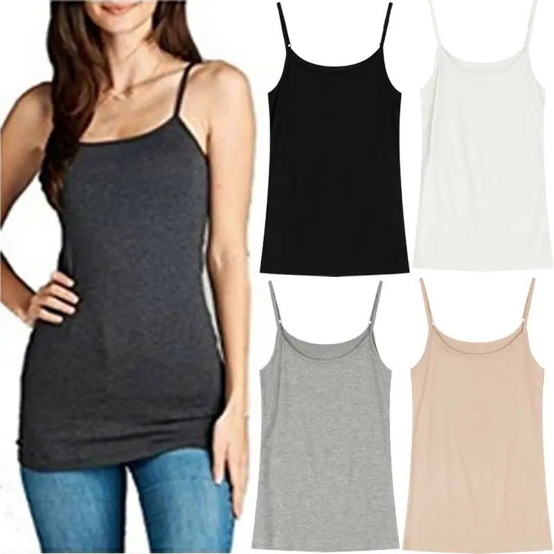 

2019 New Women's Summer Camisole Comfortable Large Size Casual Breathable Vest Spaghetti Strap Slim Fit Vest Cami Tank Top