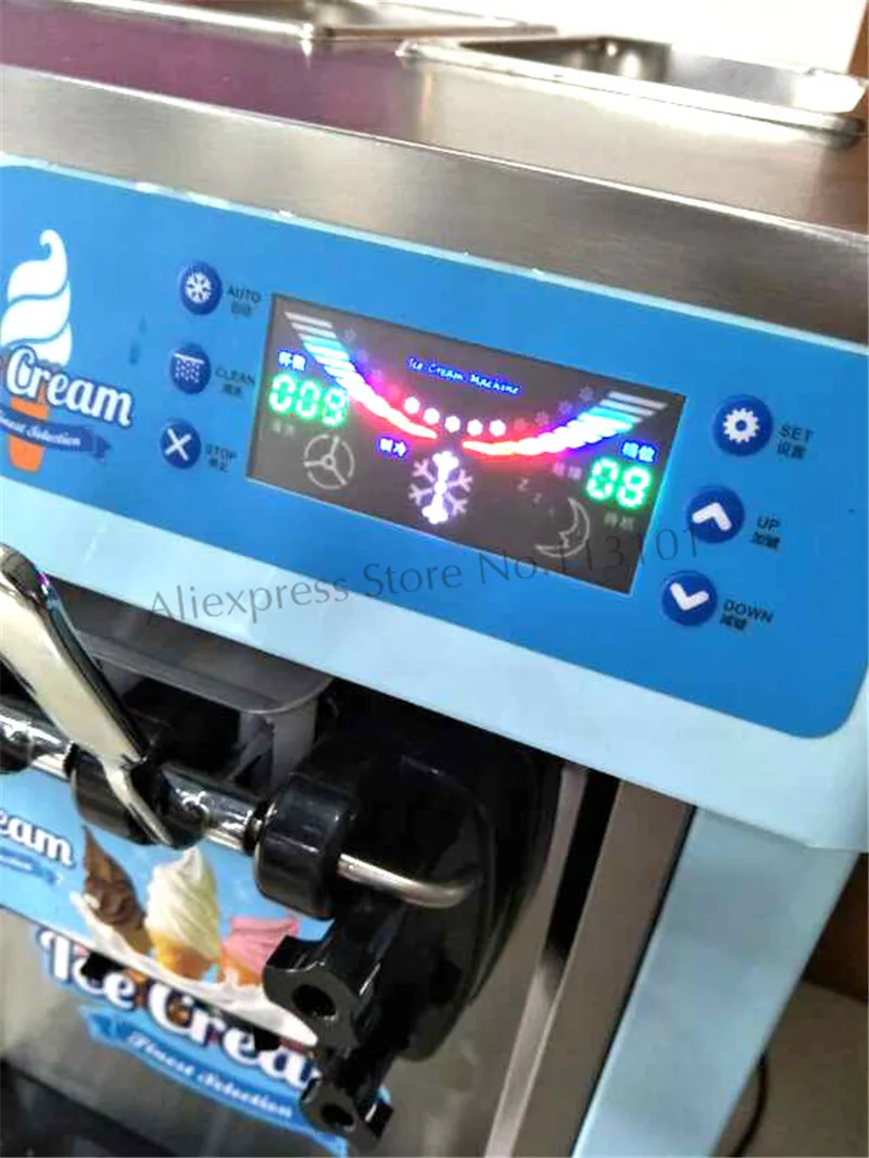 Desktop Ice Cream Machine Colorful Soft Serve Ice Cream Maker 20L/H Leisure Food Device 3 Heads 3