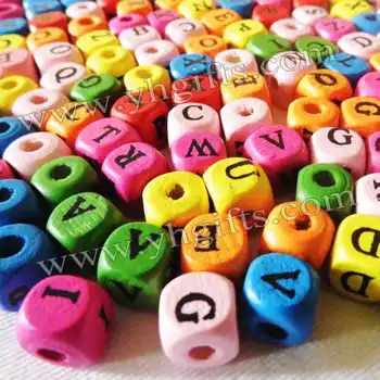 

500Gram/1000PCS/LOT.Wood alphabet beads,Lacing letters,Early educational toys,Craft material,Mixed color 9mm,Freeshipping.