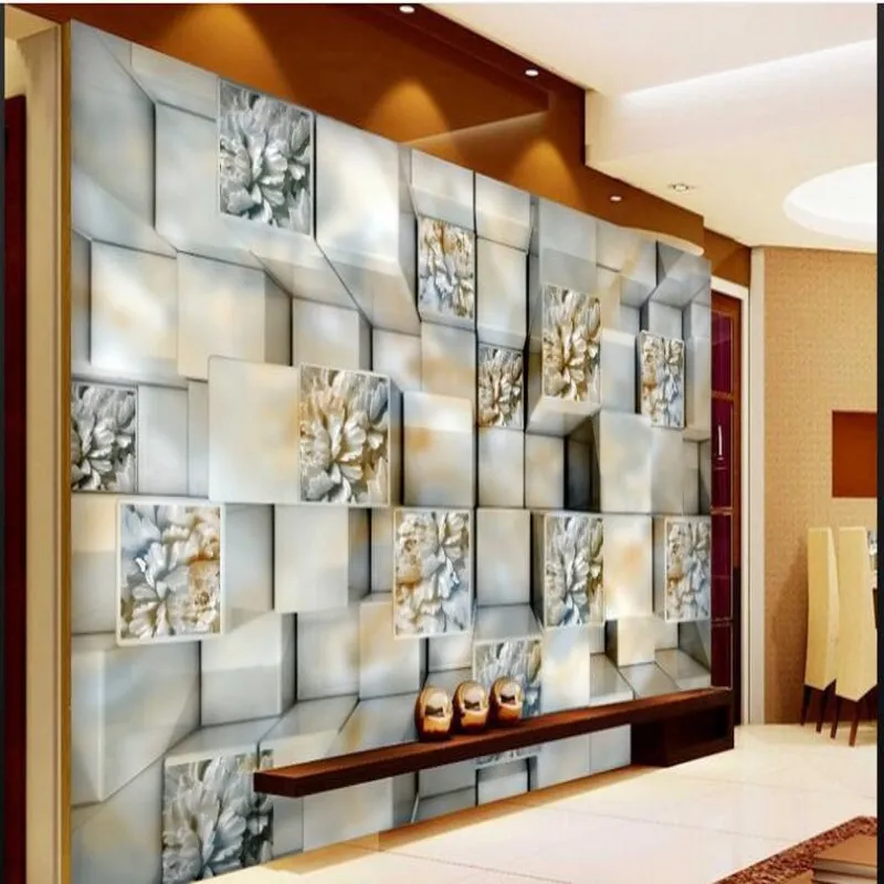 

wellyu Custom large fresco 3D stereo marble rose embossed TV backdrop non - woven wallpaper papel de parede para quarto