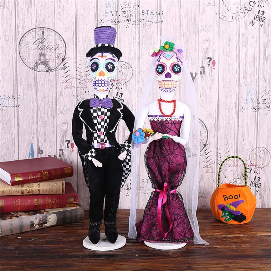 

Halloween Groom Bride Skull Decorative Ornaments Witch Props Decorative Props 57*15cm Dropshiping Aug#2