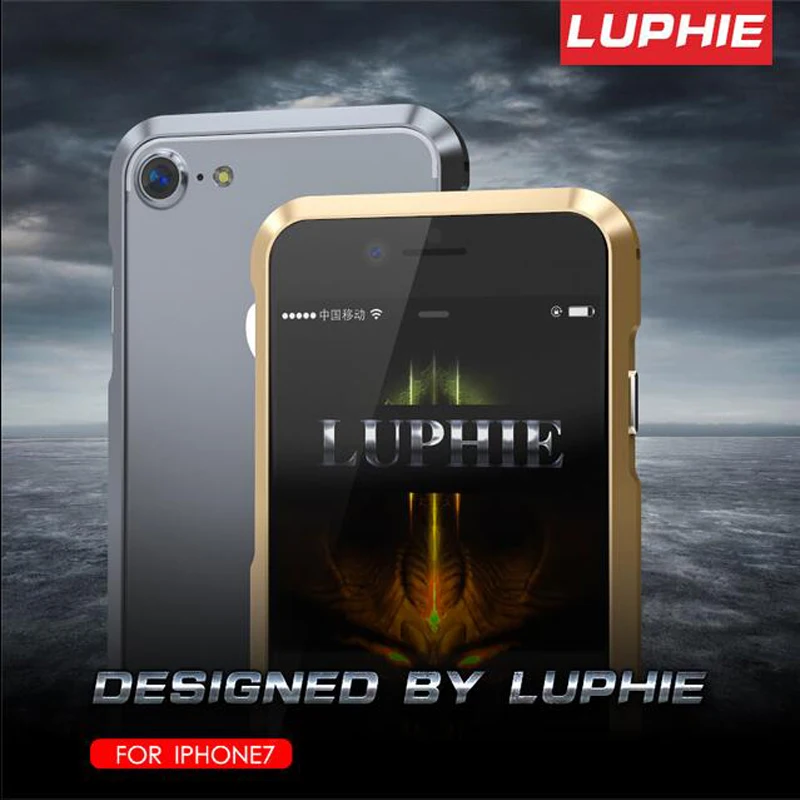 Luphie ультра тонкий авиационный алюминиевый бампер для iPhone 7 8 CNC призматическая форма рамка металлическая кнопка Крышка для iPhone7 plus бампер