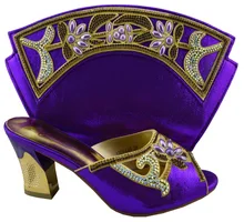 Top quality Italian ladies shoes and matching bag set,latest style African shoes and bag with rhinestones! !HZL1-19