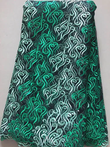 

Tulle Embroidered Net Lace African French Laces Fabrics High Quality Nigerian French Net Lace 2019 With stones FLL3308 GREEN