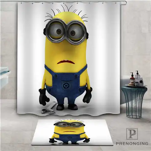 

Custom Minions (1) Waterproof Shower Curtain Doormat Home Bath Bathroom Polyester Fabric Multi Sizes#2019-01-12-207