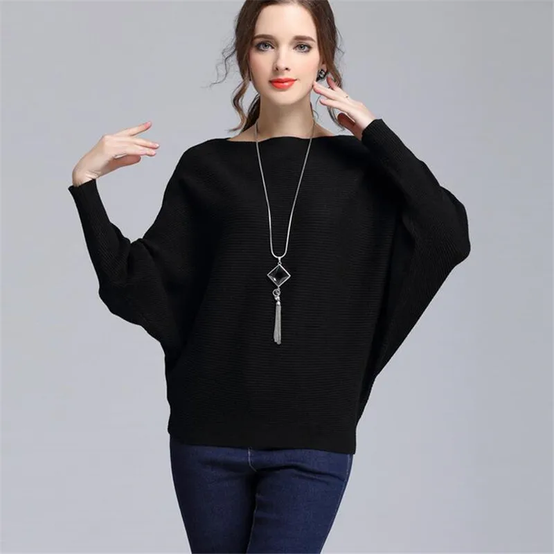 Женский трикотажный пуловер с вырезом лодочкой один размер 2017|femininas blouses|blouse