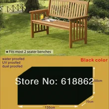 Два сиденья скамейки крышка, защитный чехол для деревянного стула, 135x70x100 см черный чехол для садовой мебели, водонепроницаемая крышка