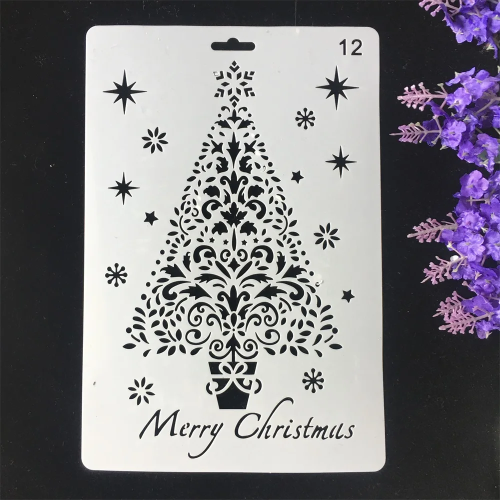 

1Pcs 26cm Christmas Tree DIY Craft Layering Stencils Wall Painting Scrapbooking Stamping Embossing Album Card Template