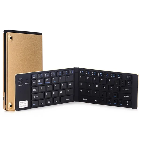 

Foldable Bluetooth Keyboard,Wireless Portable Bluetooth Keyboard with Stand Holder,Pocket Size Ultra Slim Aluminum Alloy Foldi