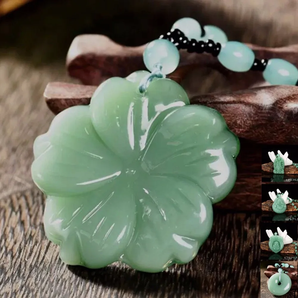 

Hot sale Natural Stone Pendant Necklace Women Crystal Statement Jade pendant necklace long brand sweater chain National jewelry