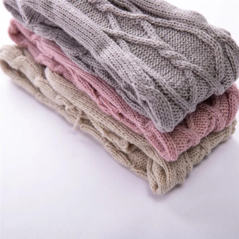 Woolen Ball Stockings 2018 Warm Autumn Knit Over Knee Socks Thigh High School girl Solid Color 1 Pair Hosiery N07#N (8)