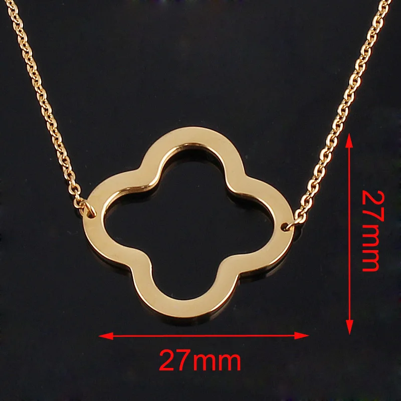 Женское колье с полым клевером AMORUI яркое ожерелье цвета розового золота/серебра