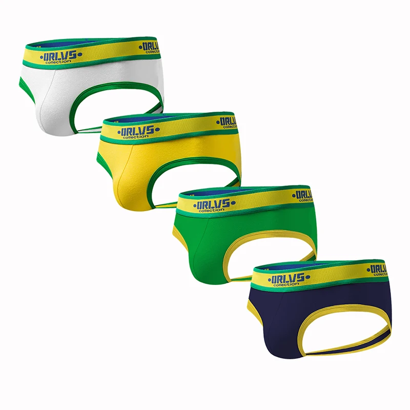 ORLVS 2019 Gay jockstrap 4 шт./партия нижнее белье без спинки мужские хлопковые Стринги
