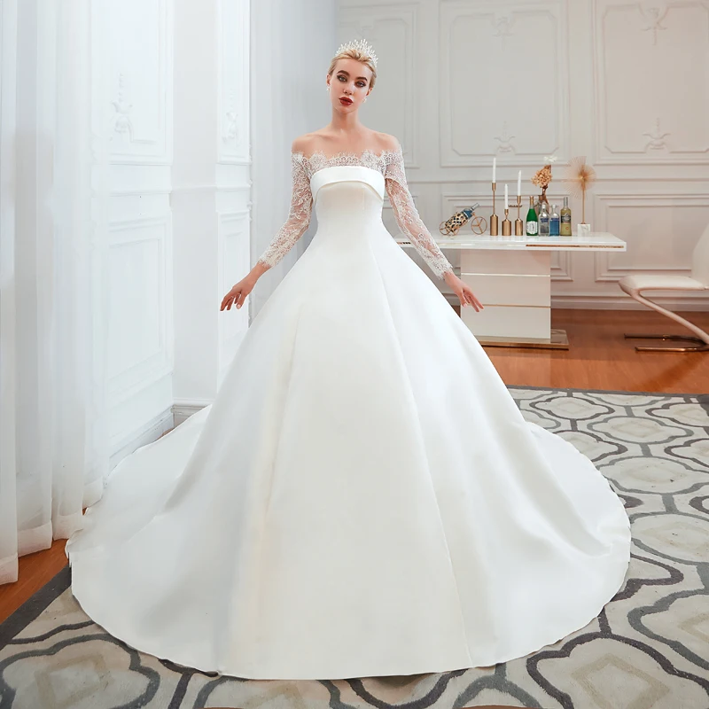 

Alluring Boho Wedding Dress 2019 Plus Size For Girls Lace Sleeveless Boat Neck Tulle Backless Bridal Gown vestido De Noiva